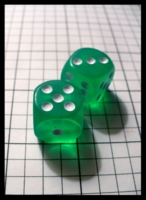 Dice : Dice - 6D - Dollar Tree Green with White Pips Sept 2009